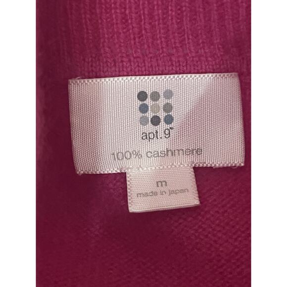 Apt 9 Cashmere Sweater Women Medium Pink Fuchsia Turtleneck Classic Luxe Cozy - Picture 10 of 11
